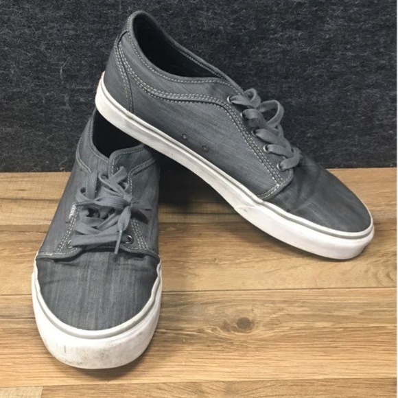 Vans Men's Chukka Low Grey/White Chambray Skate Shoes - Size 10.5 - Picture 1 of 6